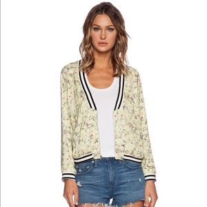 D.Ra ditsy floral bomber jacket